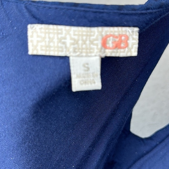 Gianni Bini V Neck Navy Blue Spaghetti Strap Ruffle Mini Dress Size Small - Picture 10 of 13